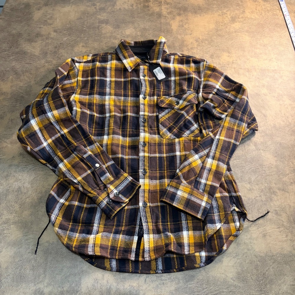 Rag & Bone Engineered CPO Shirt Mens Size M Brown Multi Plaid Flannel